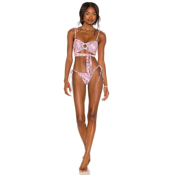 Maaji Romantic Spell Iris Bikini Bottom in Pink Floral - Picture 5 of 5